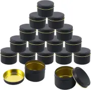48 Packs 4 Oz Black Candle Tins, Bulk Candle Making Jars, Empty Candle Container