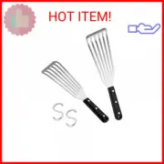 HaSteeL Fish Spatula 2-Piece, Stainless Steel Slotted Turner for Flipping, Turni