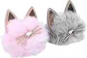 MERRYHAPY 2pcs Plush Ball Key Chains Cute Cat Bag Pendants Soft Animal Decorations for Handbags and Backpacks Adorable Key Accessories
