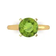 2.5ct Round Cut VVS1 Natural Peridot Wedding Bridal Promise Ring 14k Yellow Gold
