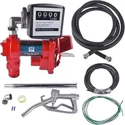 AP03 Diesel Gasoline Fuel Transfer Pump 20GPM 12V W/Oil Meter,compatible For Gas Diesel Kerosene