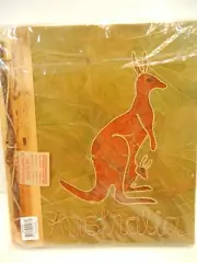 HAND MADE PHOTO ALBUM FROM AUSTRALIA W NATURAL LEAF 11 X 9 RECYCLE PAPER