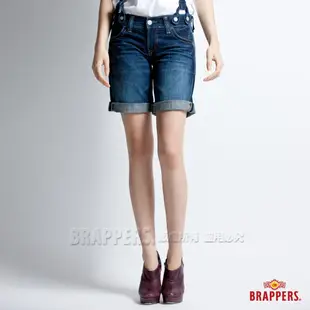 BRAPPERS 女款 吊帶褲系列-女用吊帶五分褲--淺藍
