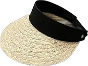 MilkYa Big Coastal Grass Hat Korean Version of The Sandy Beach, Traveling Sunscreen Cap (Color : Beige)