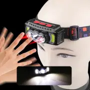 810/810s XPE+LED+COB Strong Light Smart Wave Sensor Headlamp Built-in Battery USB Charging Power Display Headlight