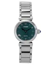 Citizen L May Bell Mini Diamond Accent Green Dial EM1130-83X 50M Ladies Watch
