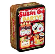 31982 SUSHI GO PARTY! CARD GAME TIN THE DELUXE PICK AND PASS CARD GAME AGES 8+