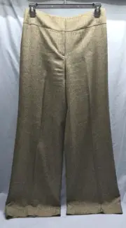 NWT Ann Taylor Loft Women's Pants 10 Brown High Rise Wide Leg Lined Dry Clean