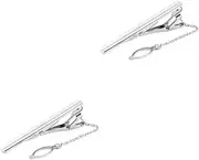 [LIFKOME] 2pcs Metal Clip for Men Fashionable Necktie Clamp Spring Perfect for Business and Casual Occasions