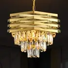 Modern Crystal Chandelier Gold Round Chandeliers for Dining Room Chandelier f...