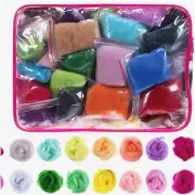 Colorful FiberCraft Wool Roving: Vibrant Needle Felting Yarn Pack for DIY Wool F