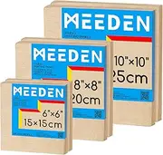 MEEDEN Unfinished Wood Canvas Kit: 3/4" Deep 6x6 8x8 10x10 Wooden Canvas Panel - 6 Pcs of Cradled Wood Art Boards for Pouring Art, Crafts, Painting