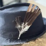 KOOKABURRA WING FEATHERS HAT PIN/BROOCH/LAPEL - Made to Order Permit Supplied