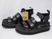 Dr. Martens Strappy Sandal Blaire Croc Embossed Womens Size 9 Black 27305029 NBY
