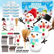 12 Pack DIY Snowman Kit, Christmas Crafts for Kids, Modeling Air Dry Clay Cra...