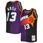 Phoenix Suns Steve Nash Mitchell & Ness Purple/Black Split NBA Swingman Jersey