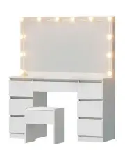 [Artiss] Dressing Table 12 Led Bulbs in White