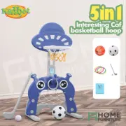 Kidbot 5-in-1 Kids Basketball Hoop Set Stand Sports Activity Centre Toys