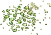 uxcell Sew on Rhinestones Metal Base Crystal Glass Gems, 0.19-0.75 Inch Fit for Jewelry Clothes Costume Shoes Dress Garments Crafts - Mixed Shapes (130 Pieces, Light Green)