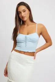 Blue Singlet Top Textured - Size 16XL, Women's Singlet