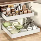 2 Pack Pull Out Cabinet Organizer 21"Deep, Expandable Slide Out Drawers for Kitc
