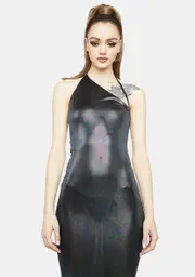 Wicked Fave Fan Hologram Maxi Dress