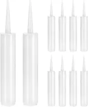 QWORK Empty Caulking Sealant Tubes - 11 Oz Capacity Each, 10 Pack Reusable Plastic, for Standard Caulking Guns