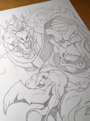 Thundercats Original Pencil Art 2 Piece Bundle Embossed & Signed