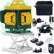 Laser Level Self Leveling 16 Lines, 4x360° 4D Green Cross Line Horizontal/Vertic