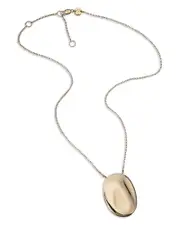 Jennifer Zeuner Haven Sculptural Oval Pendant Necklace in 18K Gold-Plated Sterling Silver, 15-17