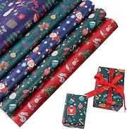 Generic Christmas Wrapping Paper Kids, Snowflake Wrap Paper - Christmas Tree Pattern Wrap Paper for Boys Girls Kids