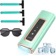 Laser Hair Removal Device Set,5 Levels Painless Hair Remover with Ice Cooling Care,3 Razors,1 Dark glasses,Flash Strong Pulse Hair Removal Machine,Used for Facial,Armpits,Legs,Arm and Body,Great Gifts for Women,Men,Wife,Mother