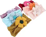 [BESTonZON] 6 Pcs Headbands for Floral Headband for Girl Hair Accessories Girl Headbands Headband Flower Headbands Head Bands Elastic Headband Cotton