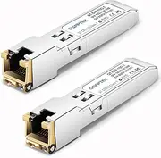 2Pack 10GBASE-T SFP+ to RJ45 Copper Module Mini-GBIC Transceiver for Cisco SFP-10G-T-S, Ubiquiti UF-RJ45-10G, Netgear, Mikrotik, D-Link, Supermicro, TP-Link, Linksys, CAT6A/CAT7, up to 100FT(30M)
