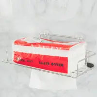 在飛比找momo購物網優惠-【完美主義】新魔力霧面無痕貼系列-304不鏽鋼面紙盒抽取架/