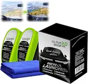 Clear Vision Windscreen Cleaner, 2025 Upgraded Automotive Oil Film Cleaning Brush 2.0, ClearVision Glass Cleaner, Clearview Shield Clear Vision Windshield Cleaner for Car Windows (2)