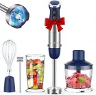 KOIOS 5-in-1 Hand Immersion Blender, 1000W 12 Speed Emulsifier Handheld Blue