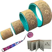 Aozora Yoga Wheel 13" with Most Detailed Book Step by Step Guide on How to Do 30+ Poses,! Perfect for Stretching and Improving Backbends