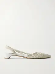 [Gabriela Hearst] Gabriela Hearst - Perro Woven Leather Slingback Pumps - Ivory - IT37 IT 37 Ivory