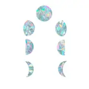 Vibe Geeks 7pcs Moon Phase Window Clings Anti-collision Static Rainbow Glass ...