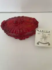 Fenton Ruby Red Trinket Box 5" with cover