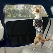 Car Door Protector Black, 2 Set Interior Protector From Dog Scratches, Waterproof Anti-Scratch Guard for Doors, Travel Back Window, Pet Paw Protection Pad