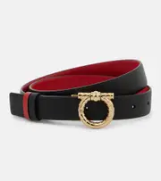 [Ferragamo] Ferragamo Gancini reversible leather belt Inch 37.5 black
