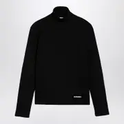 [Jil Sander] Black Turtleneck Sweater With Logo Patch L Black