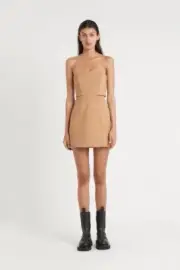 BNWT SIR THE LABEL CAMEL ANDRE STRAPLESS MINI DRESS -SIZE 0/6 AU/2 US (RRP $420)