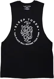 [Rock Off officially licensed products] Sleep Token 'Tomb Text Ring' (Black) Vest (Medium)
