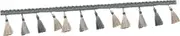 STARTIST Tassel Lace Trim Polyester Tassel Crafts Accessories Long Fringe Trim Polyester Fringe for Curtain Home Decoration Lampshade, Grey