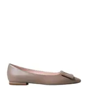 Roger Vivier Gommettine Pointed-Toe Flat Shoes 36,38.5,39 beige