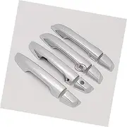 for CR-V CRV 2017 2018 2019 2020 2021 Carbon Fiber Chrome Car Door Handle Covers Trim Overlay Styling Auto Accessories Car Door Handle Cover(Silver 2 Sensors)