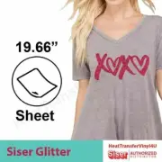 Siser Glitter Iron On HTV For T-Shirts 20" x 12" (3 Sheets) *Message Colors*
